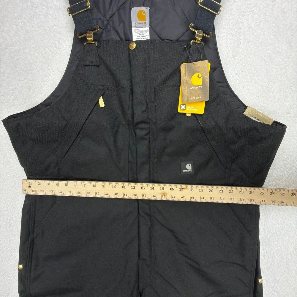 Carhartt Yukon Zip-To-Waist Biberalls Mens 44x30 R33 BLK Black NWT Bibs Overalls